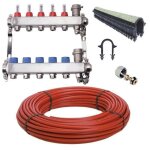 Fcs - kit plancher chauffant hydraulique 40 m� collecteur inox - tube per nu