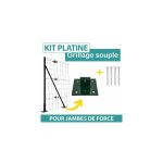 Cloture&jardin - kit platine pour jambe de force + 4 vis bton - vert