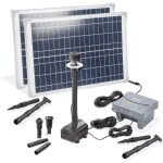Kit pompe de bassin solaire esotec 50 / 1400 led avec accumulateur life 12, 8v / 7, 8ah 101939