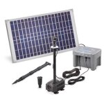 Kit pompe solaire fountain pro avec batterie 12v et led 630l - 25w