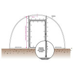 Kit porte adaptable pour serre de h min 1, 80 m - max 2 m, barre de seuil  25 mm, diamtre de votre ...