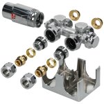 Set de raccordement thermostatique chrom multiblock universel forme d'angle et passage pour radiateur ...