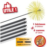 Ribitech ? kit de nettoyage chemin�e 5 cannes flexibles � 12mm x 140cm ? h�risson nylon � 200mm ? pour ...