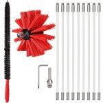 Kit de ramonage de chemine professionnel 3. 6m - brosse de nettoyage de chemine en nylon rglable 100mm ...