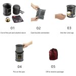 Kit de rchauds  alcool de camping en alliage d'aluminium brleurs  bois  charbon de bois four de ...