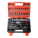 Kit de réparation : 53 clés à cliquet et douilles, tournevis 1 / 4 pouce, avec étui de rangement pour ... Kit de réparation : 53 clés à cliquet et douilles, tournevis 1 / 4 pouce, avec étui de rangement pour ...