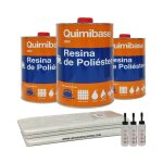 Suinga - kit rsine de polyester 3kg pour rparations + couverture fibre de verre mat - 300 2m2 + catalyseur ...