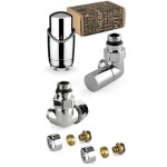 Apm - kit de robinetterie d'ameublement chrom avec vanne thermostatique  gauche et raccord tuyaux multicouch ...