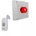 Kit sonnette lumineuse sans - fil - haute - r�sistance / 800m / 1 bouton simple autonome sur piles (protect ...