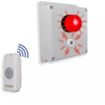 Kit sonnette sans - fil avec sir�ne + flash - haute - r�sistance / 800m / 1 bouton simple autonome sur ...