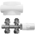 Kit soupape thermostatique pour radiateur, blanc vannes de radiateur avec couverture d�corative, raccord ...