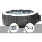 Intex - kit spa gonflable purespa carbone octogonal bulles et jets 4 places + 12 filtres + kit d'entretien ...