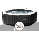 Intex - kit spa gonflable purespa carbone octogonal bulles et jets 6 places + kit d'entretien