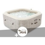 Kit spa gonflable intex purespa chevron carr� bulles 6 places + kit d'entretien