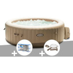 Intex - kit spa gonflable purespa sahara rond bulles 4 places + 6 filtres + kit d'entretien