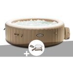 Intex - kit spa gonflable purespa sahara rond bulles 4 places + kit d'entretien