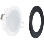 Kit spot encastrable extrieur 5w - ip65 - 3000k + collerette - blanc chaud - noir