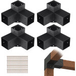 Kit supports de pergola 4x4 po 10x10 cm support de poteau bois de menuiserie 4 supports deangle a 3 voies ...