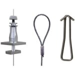 Kit pour suspente cassette climatisation 4 trap�zes. 4 c�bles �2mm longueur 2m. 4 crochets sans cheville ...