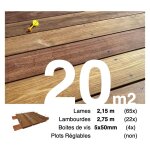 Terrasseenbois. fr - kit terrasse bois exotique cumaru pour 20 m ? lames 2, 15 m, lambourdes 2, 15 m ...