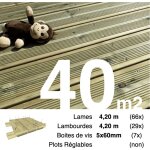 Kit terrasse pin autoclave vert pour 40 m ? lames 4, 2 m, lambourdes 4, 2 m et visserie inox ? livraison ...