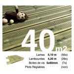 Terrasseenbois. fr - kit terrasse pin autoclave vert pour 40 m² ? lames 5, 1 m, lambourdes 4, 2 m et ... Terrasseenbois. fr - kit terrasse pin autoclave vert pour 40 m² ? lames 5, 1 m, lambourdes 4, 2 m et ...