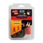 Geb ? kit tresse extensible fibre verre 8mm x 2, 5m ? colle r�fractaire 20ml ? �tanch�it� thermique jusqu'� ...