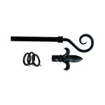 Barre pour rideaux en fer, kit anthracite pour lancia 120 - 210 cm