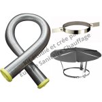 Poujoulat - kit tubage flexible double peau inox diamtre 100 + collier de fixation haute + chapeau longueur ...