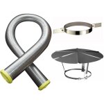 Kit tubage flexible double peau inox diamtre 130 + collier de fixation haute + chapeau poujoulat longueur ...
