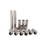 Kit tubes de gaz d'echappement inox 130 mm avec chemisage mural Kit tubes de gaz d'echappement inox 130 mm avec chemisage mural
