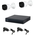 Kit video surveillance 2 cameras 2 mpx dahua dvr 4 canaux