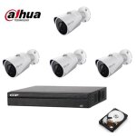 Kit video surveillance poe ip 4 cameras dahua 4 mpx hd 2 tb