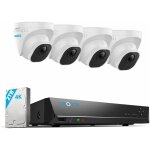 Kit de vid�osurveillance 4k ext�rieure 4pcs cam�ra + 1pcs nvr 8ch 2to d�tection de perosnne et v�hicule ...