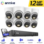 Kit de vid�osurveillance ext�rieure 12mp, 8 cam�ras ext�rieures poe 12 mp avec audio, d�tection de personnes ...
