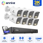 Kit de vid�osurveillance exterieure 8ch nvr 8�cam�ras intelligente double lumi�re vision nocturne, audio ...