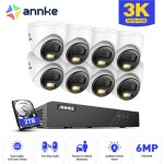 Kit de vid�osurveillance poe exterieure 8�5mp ip cam�ras audio 2 voies, vision nocturne couleur, d�tection ...