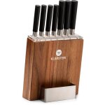 Klarstein - kitano 8 pcs. set de couteaux avec bloc 7 couteaux acier lgant bloc en bois