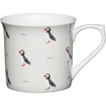 Kitchencraft de fine puffin cannel mugs imprims de oiseaux, 300 ml (set de 4), porcelaine, beige, 11, ...