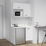 Kitchenette k00l - 100 cm - emplacements frigo top et micro - ondes - blanc - snova - vier  droite
