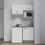 Kitchenette k02l - pt - 120 cm avec plan de travail et évier - emplacements frigo, hotte et micro - ondes ... Kitchenette k02l - pt - 120 cm avec plan de travail et évier - emplacements frigo, hotte et micro - ondes ...