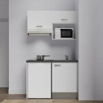 Kitchenette k02l - pt - 120 cm avec plan de travail et vier - emplacements frigo, hotte et micro - ondes ...