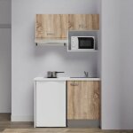 Kitchenette k02l - pt - 120 cm avec plan de travail et évier - emplacements frigo, hotte et micro - ondes ... Kitchenette k02l - pt - 120 cm avec plan de travail et évier - emplacements frigo, hotte et micro - ondes ...