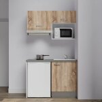 Kitchenette k02l - pt - 120 cm avec plan de travail et évier - emplacements frigo, hotte et micro - ondes ... Kitchenette k02l - pt - 120 cm avec plan de travail et évier - emplacements frigo, hotte et micro - ondes ...