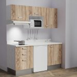 Kitchenette k20l - 180 cm - emplacements frigo, micro - ondes et hotte - bois - snova - vier  droite ...
