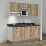 Kitchenette k30l - 180 cm - emplacements micro - ondes et hotte - bois - nero - vier  droite