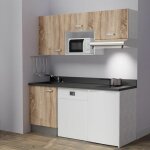 Kitchenette k55l - 180 cm - emplacements hotte, micro - ondes, frigo et lave - vaisselle - bois - nero ... Kitchenette k55l - 180 cm - emplacements hotte, micro - ondes, frigo et lave - vaisselle - bois - nero ...