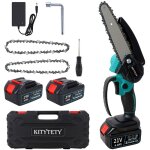 Kitytety - tronçonneuse sans fil de 6 pouces avec 2 chaînes et 2 batteries 4. 0ah et boîte de rangement, ... Kitytety - tronçonneuse sans fil de 6 pouces avec 2 chaînes et 2 batteries 4. 0ah et boîte de rangement, ...