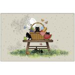 Kiub - set de table beige picnic de chatons 43 cm Kiub - set de table beige picnic de chatons 43 cm