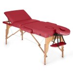 Klarfit - mt 500 table de massage pliante 210 cm 200 kg mousse fine - rouge